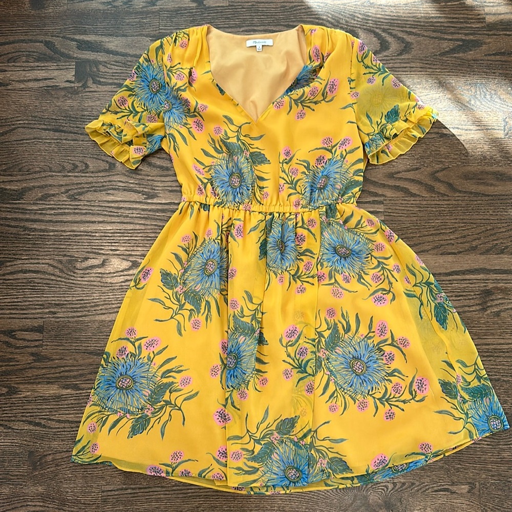 Madewell yellow flowered sundress